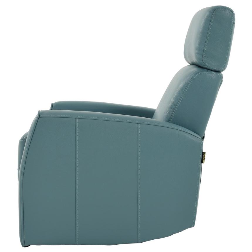 Lucca Blue Leather Power Recliner  alternate image, 4 of 9 images.