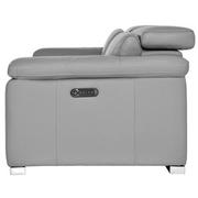 Charlie Light Gray Leather Power Reclining Loveseat  alternate image, 4 of 12 images.