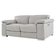 Charlie Light Gray Leather Power Reclining Loveseat  alternate image, 2 of 11 images.