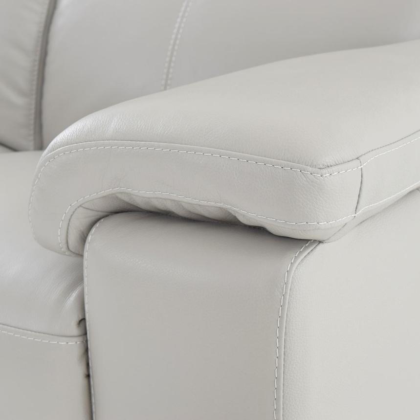 Charlie Light Gray Leather Power Reclining Loveseat  alternate image, 8 of 11 images.
