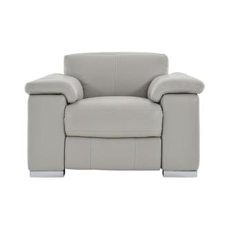 Charlie Light Gray Leather Power Recliner