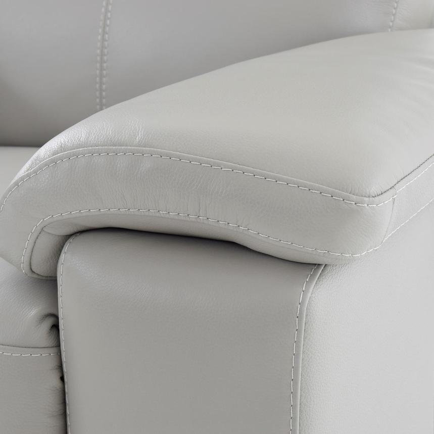 Charlie Light Gray Leather Power Recliner  alternate image, 8 of 11 images.