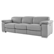 Charlie Light Gray Leather Power Reclining Sofa  alternate image, 2 of 12 images.
