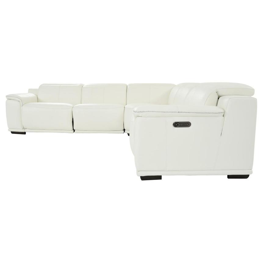 Davis 2.0 White Leather Power Reclining Sectional with 5PCS/2PWR  alternate image, 3 of 10 images.