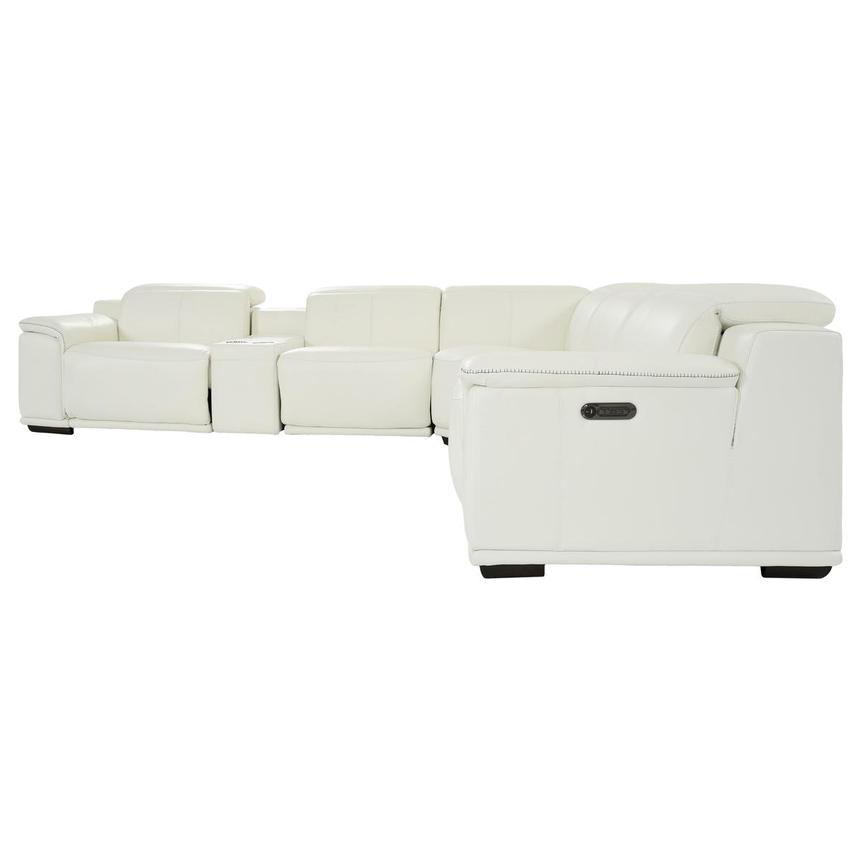 Davis 2.0 White Leather Power Reclining Sectional with 6PCS/2PWR  alternate image, 3 of 11 images.