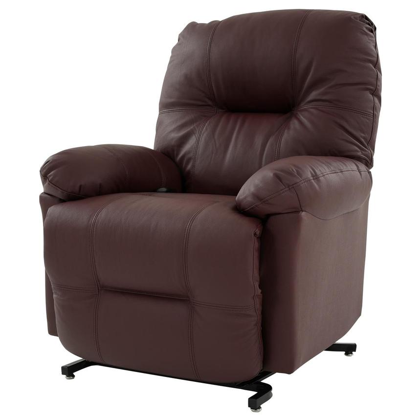 Burgundy Leather Power Lift Recliner El Dorado Furniture