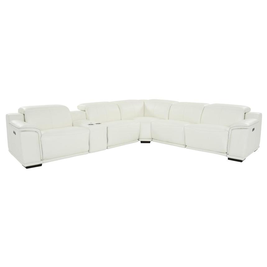 White Leather Power Reclining Sectional, White Leather Reclining Sectional Sofa