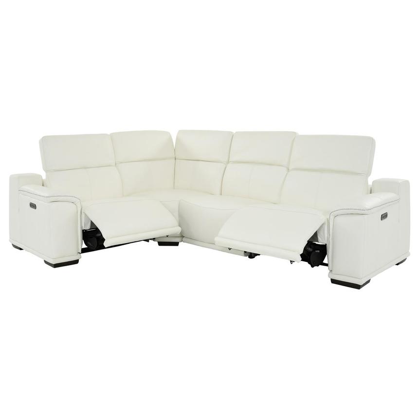 Davis 2 0 White Leather Power Reclining, White Leather Sectional With Chaise And Recliner