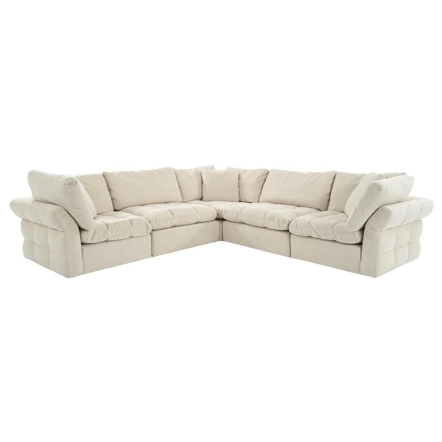 Francine Cream Corner Sofa with 5PCS/2 Armless Chairs  main image, 1 of 8 images.
