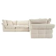 Francine Cream Corner Sofa with 5PCS/2 Armless Chairs  alternate image, 3 of 8 images.