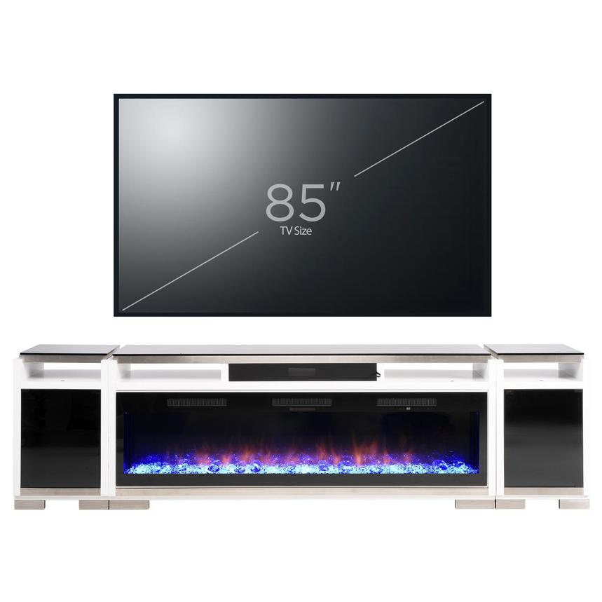 Teire White Electric Fireplace w/Cabinets  main image, 1 of 15 images.