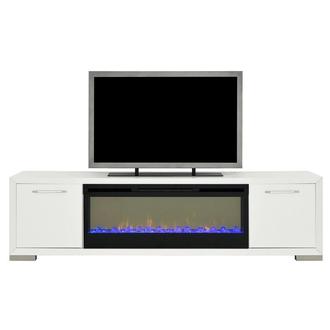 Rialto White Electric Fireplace w/Remote Control