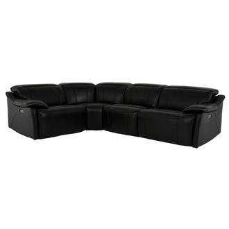 Austin Black Leather Power Reclining Sectional with 4PCS/2PWR