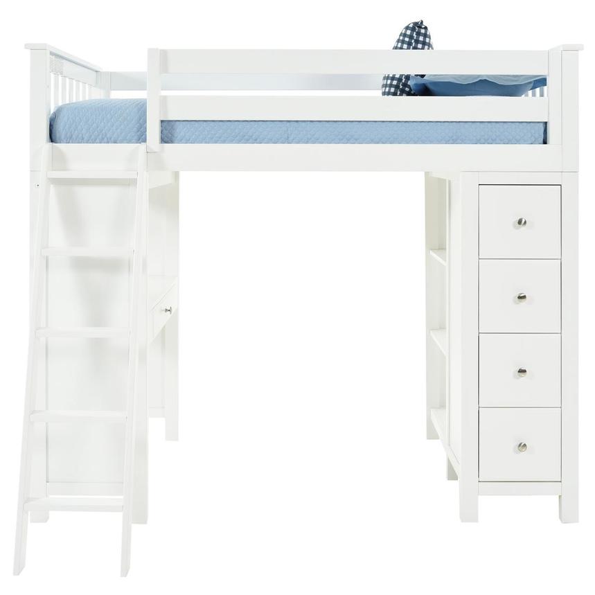 Haus White Twin Loft Bed w/Desk & Chest | El Dorado Furniture