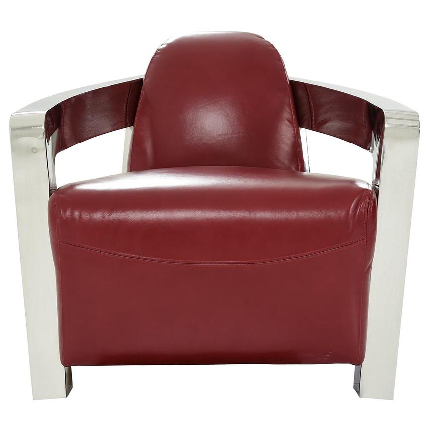 Aviator II Red Leather Accent Chair  alternate image, 3 of 8 images.