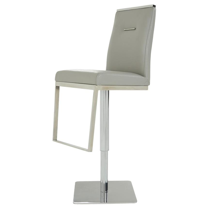 Hyde Leather Light Gray Leather Adjustable Stool  alternate image, 3 of 9 images.
