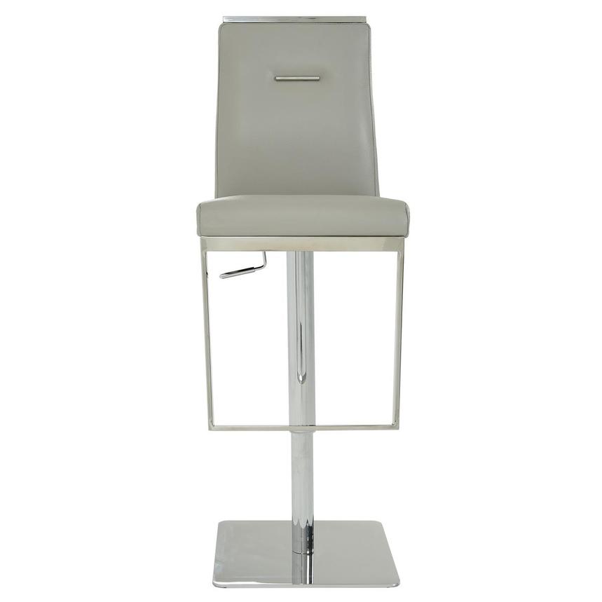Hyde Leather Light Gray Leather Adjustable Stool  alternate image, 2 of 8 images.
