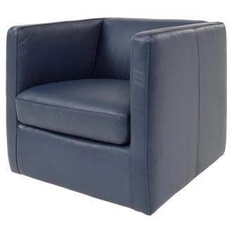 Cute Blue Leather Accent Chair