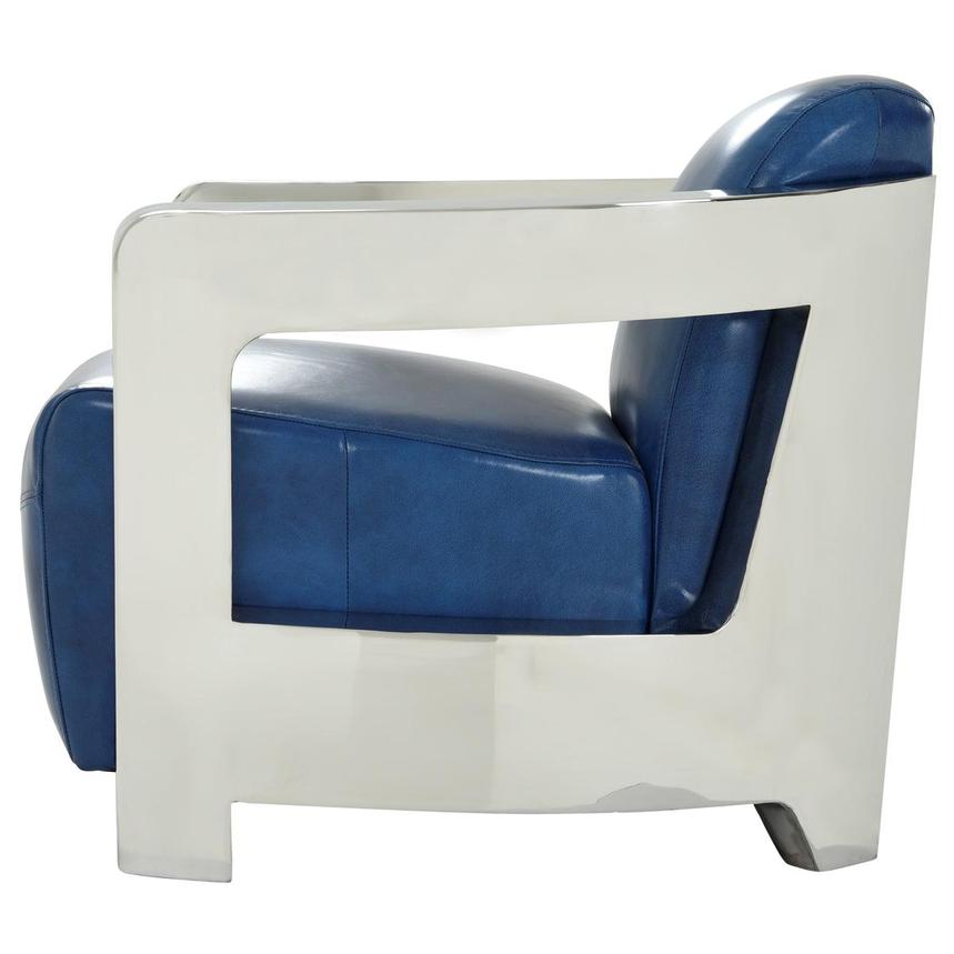 Aviator II Blue Leather Accent Chair alternate image, 4 of 9 images.