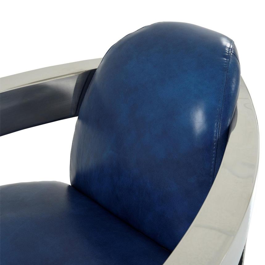 Aviator II Blue Leather Accent Chair  alternate image, 6 of 9 images.