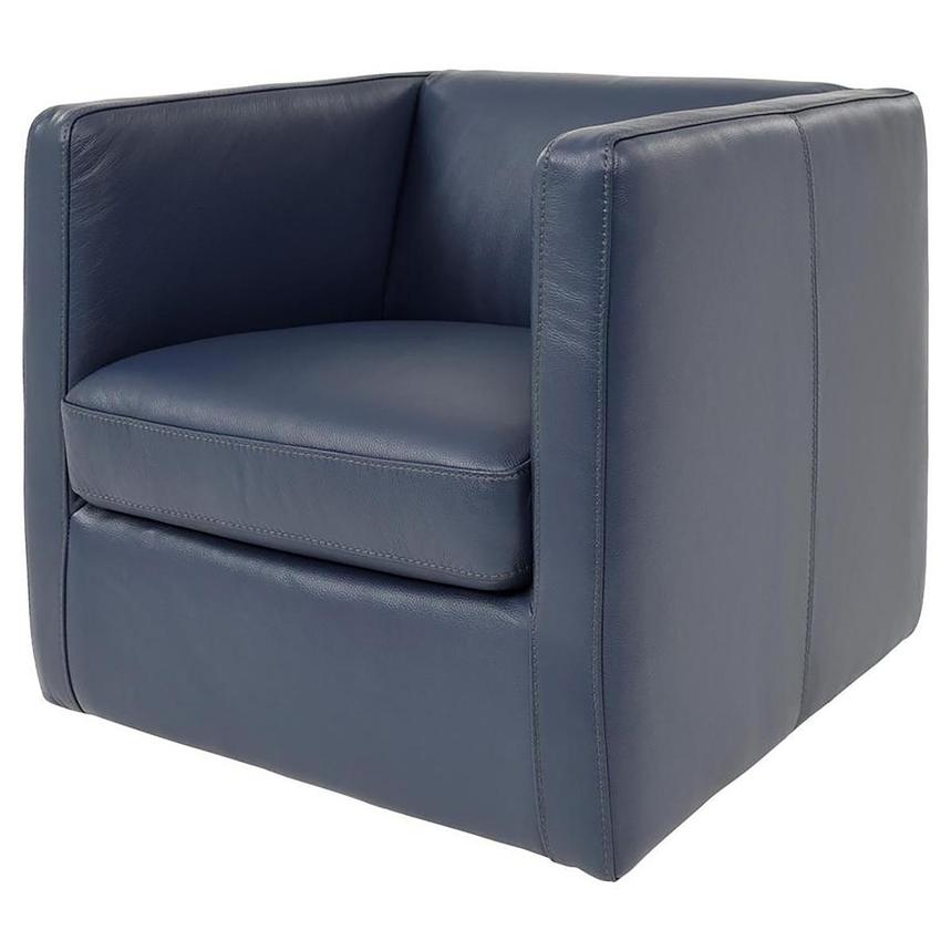 Cute Blue Leather Accent Chair main image, 1 of 7 images.