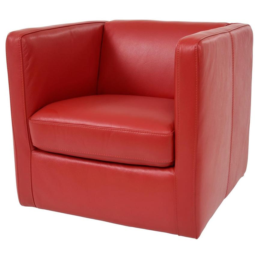 Cute Red Leather Swivel Chair El, Red Leather Barrel Chair