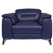 Anabel Blue Leather Power Recliner  main image, 1 of 12 images.