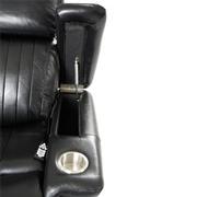 Obsidian Leather Power Recliner w/Massage & Heat  alternate image, 10 of 13 images.