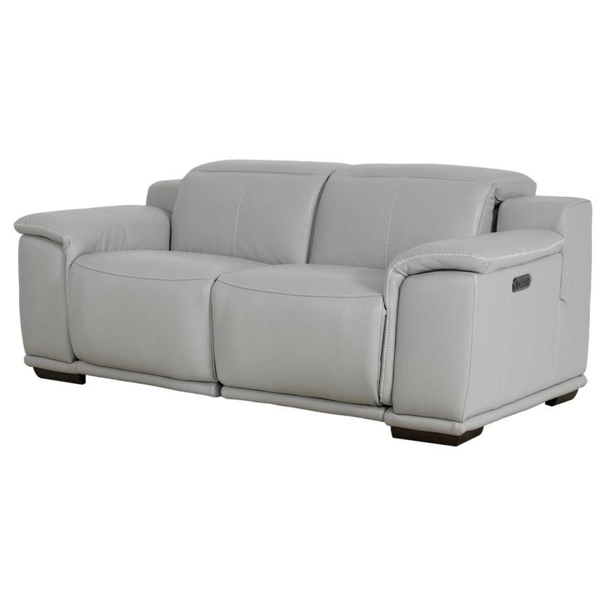 Davis 2.0 Silver Leather Power Reclining Loveseat  alternate image, 2 of 10 images.
