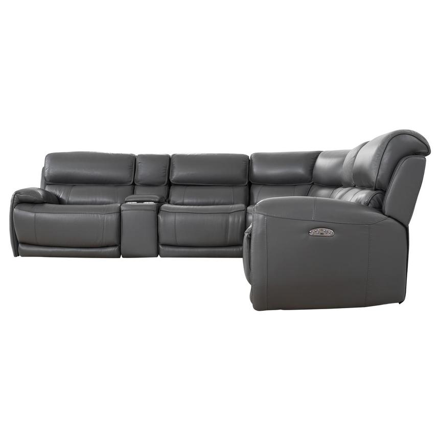Cody Gray Leather Power Reclining Sectional with 6PCS/3PWR  alternate image, 3 of 10 images.