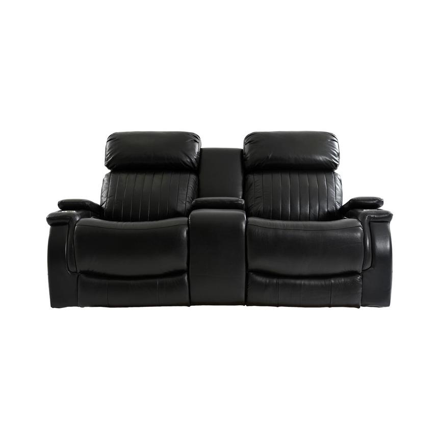 Obsidian Leather Power Reclining Sofa W, Leather Reclining Sofa With Massage