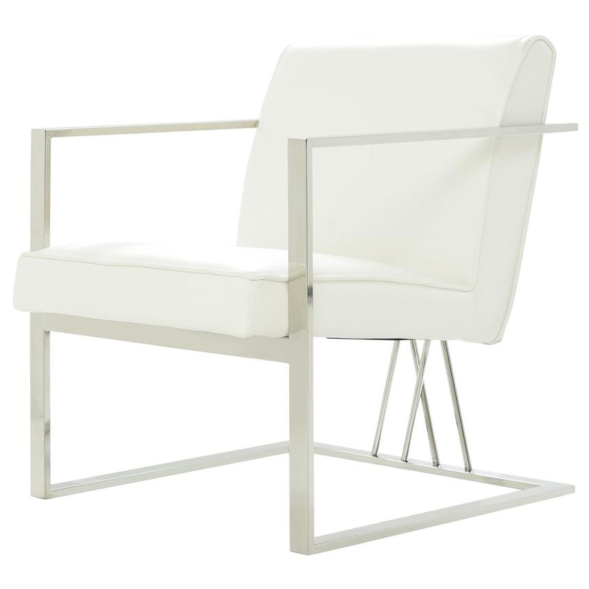 white and chrome accent chair