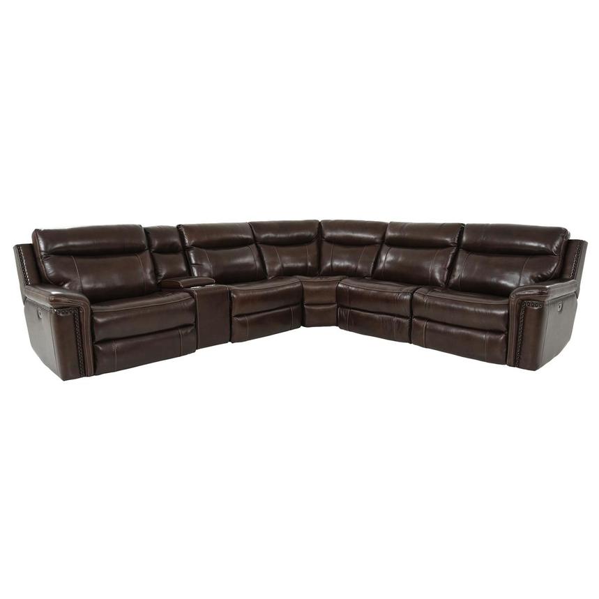Billy Joe Leather Power Reclining Sectional with 6PCS/3PWR  main image, 1 of 12 images.