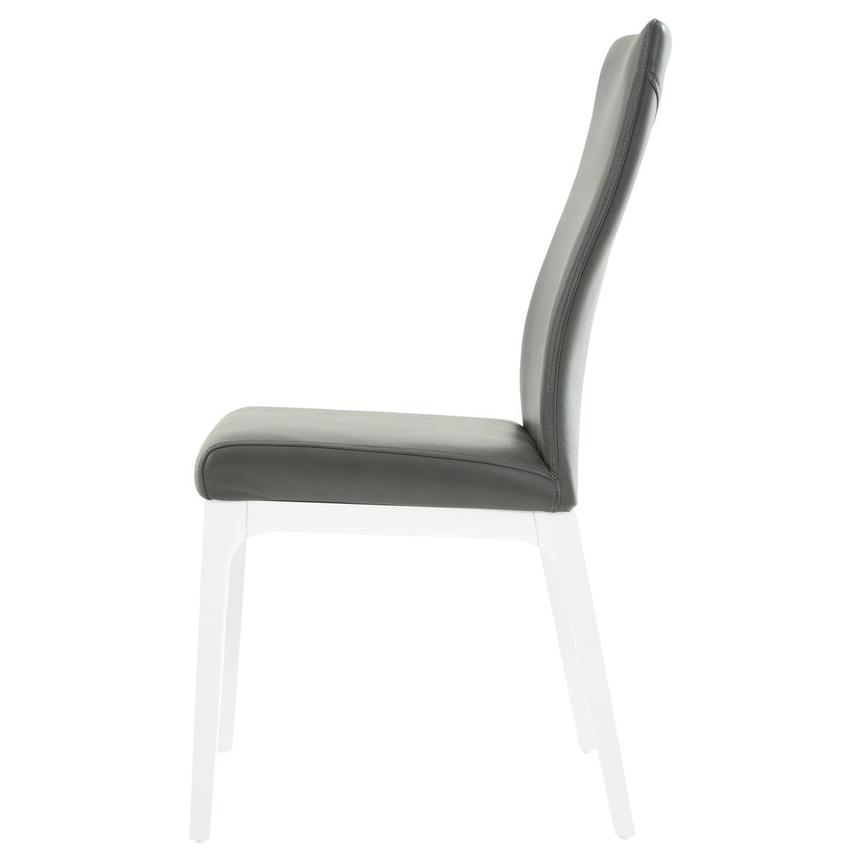 Valencia White/Gray Leather Side Chair  alternate image, 3 of 6 images.