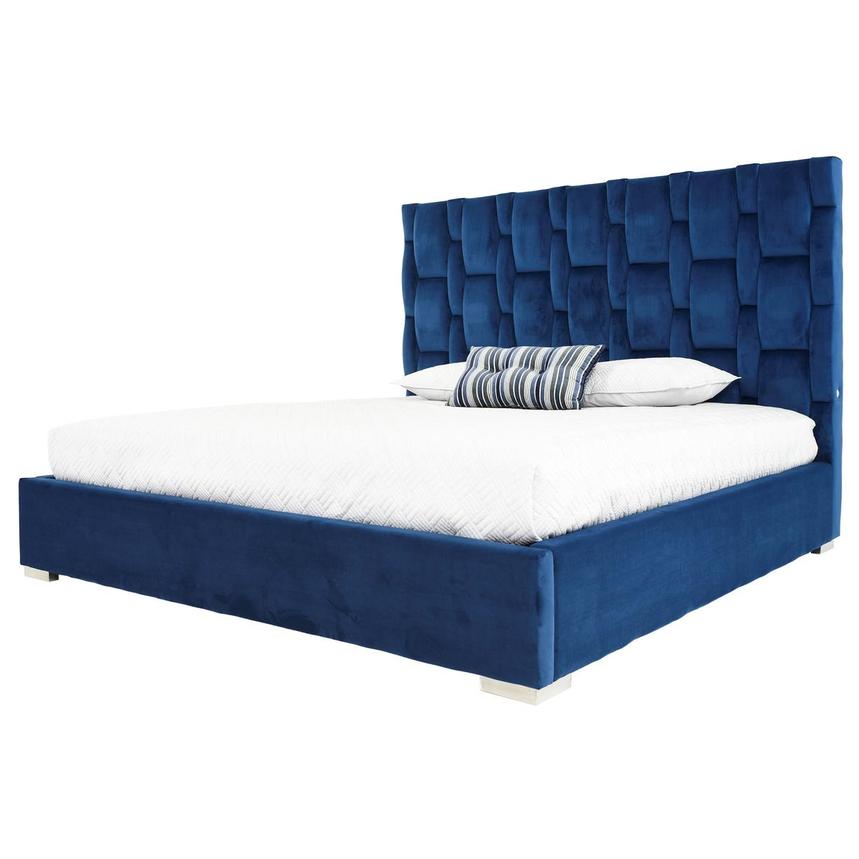 Livia Blue Queen Platform Bed  main image, 1 of 7 images.