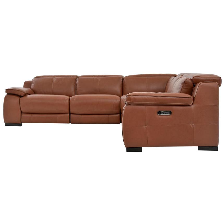 Gian Marco Tan Leather Power Reclining Sectional with 5PCS/2PWR  alternate image, 4 of 8 images.