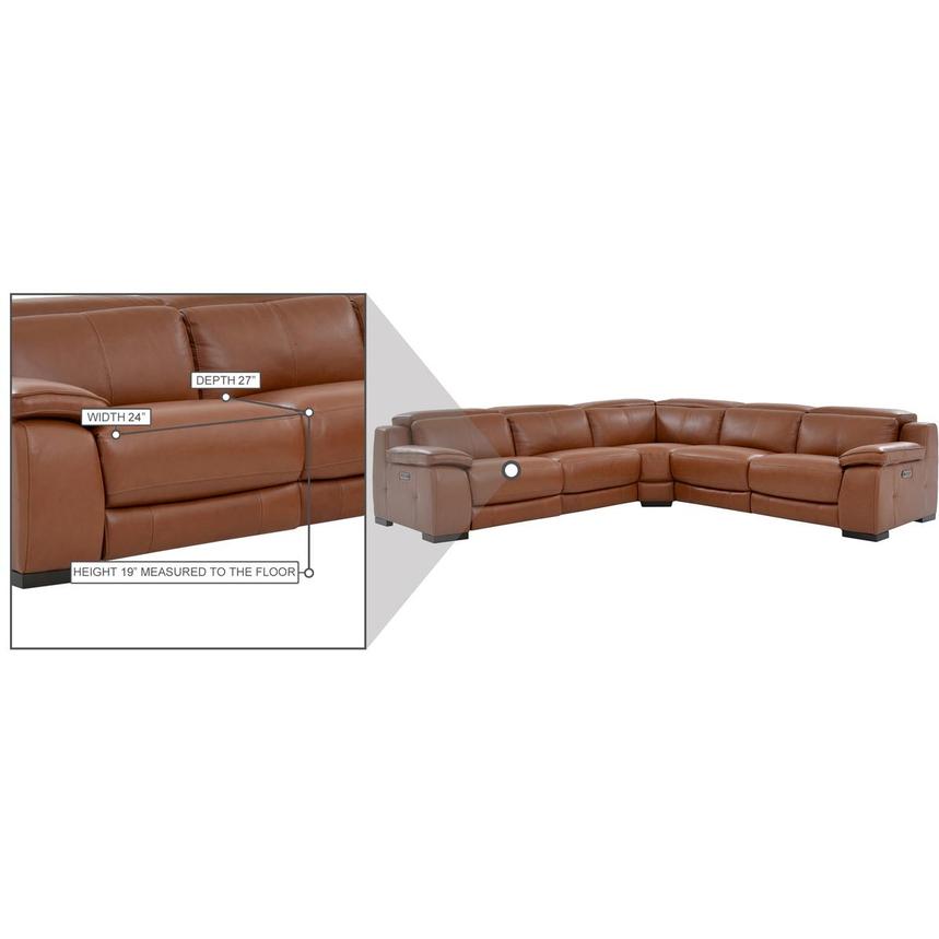Gian Marco Tan Leather Power Reclining Sectional with 5PCS/2PWR  alternate image, 7 of 7 images.
