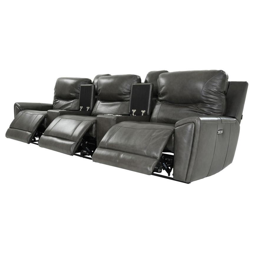 London Home Theater Leather Seating with 5PCS/3PWR  alternate image, 3 of 11 images.