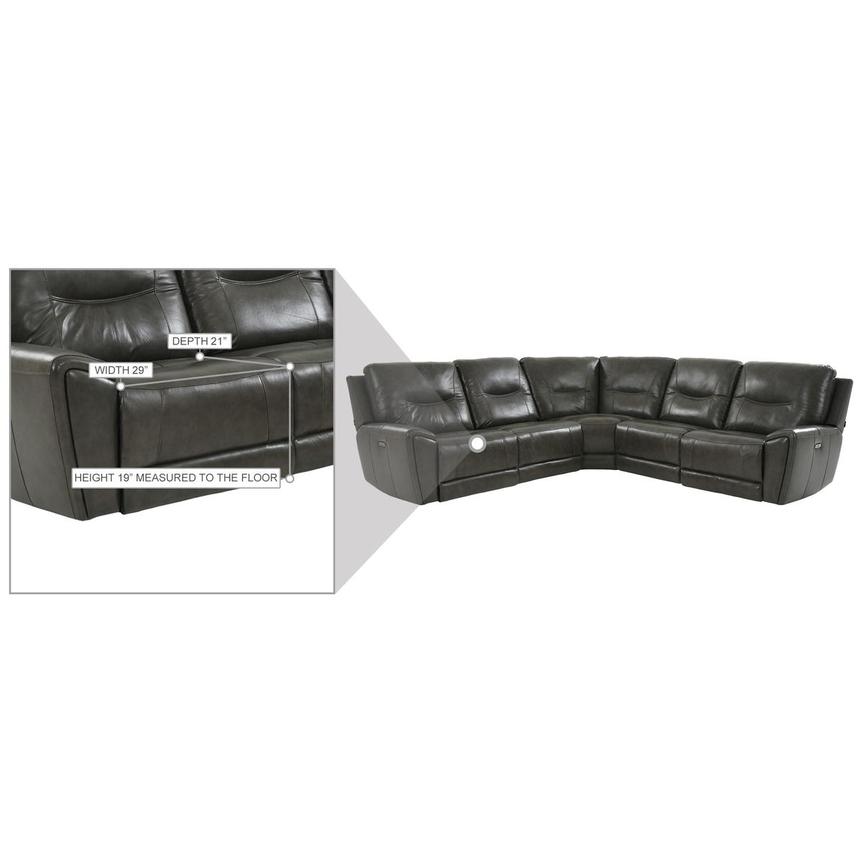 London Leather Power Reclining Sectional with 5PCS/2PWR  alternate image, 9 of 9 images.