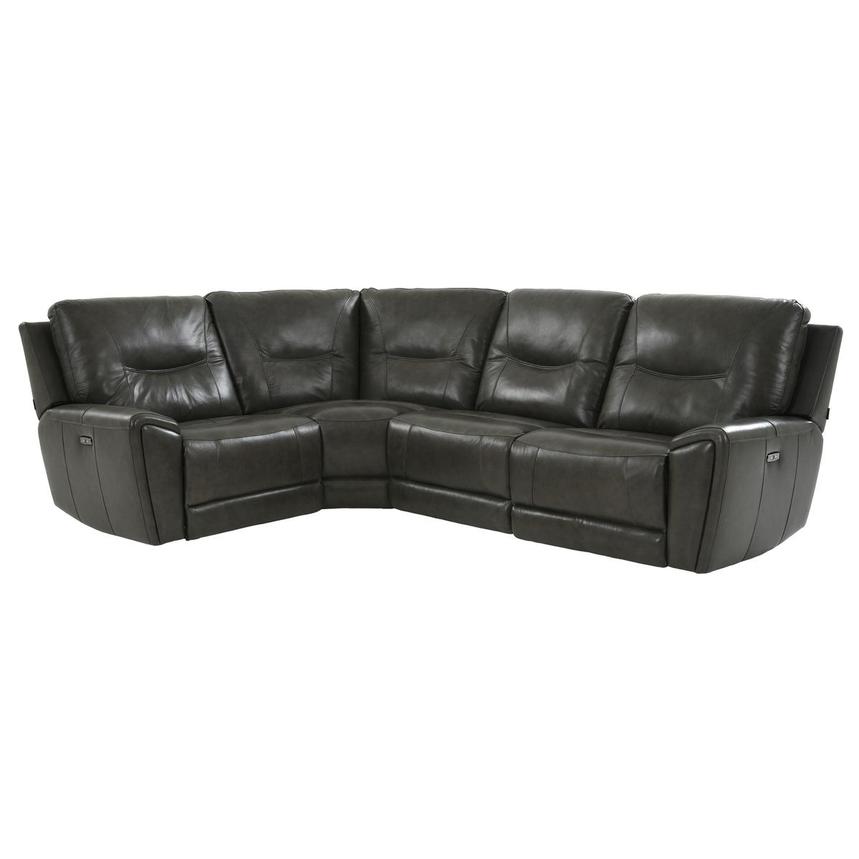 London Leather Power Reclining Sectional with 4PCS/2PWR  main image, 1 of 9 images.