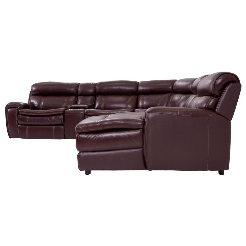 Napa Burgundy 6PC/1PWR Leather Power Reclining Sectional w/Right Chaise  alternate image, 3 of 9 images.