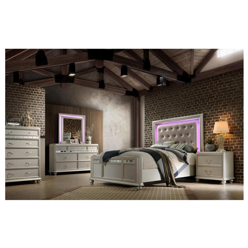 Kaleidoscope Silver 4-Piece King Bedroom Set  alternate image, 4 of 10 images.