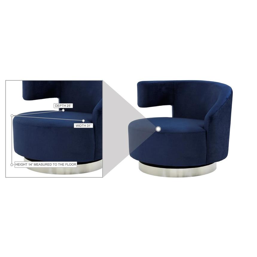 Okru II Dark Blue Accent Chair  alternate image, 8 of 8 images.