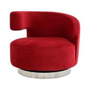 Okru II Red Swivel Chair w/2 Pillows  alternate image, 3 of 12 images.