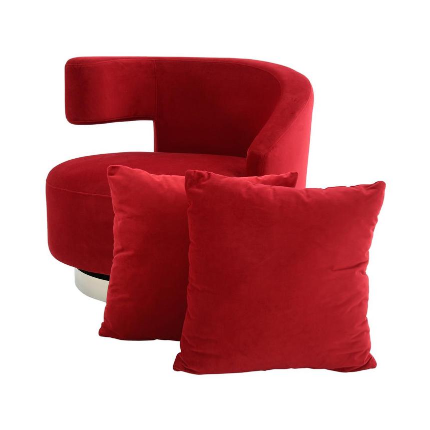 Okru II Red Accent Chair w/2 Pillows main image, 1 of 11 images.