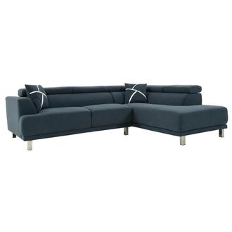 Ilias Blue Corner Sofa w/Right Chaise
