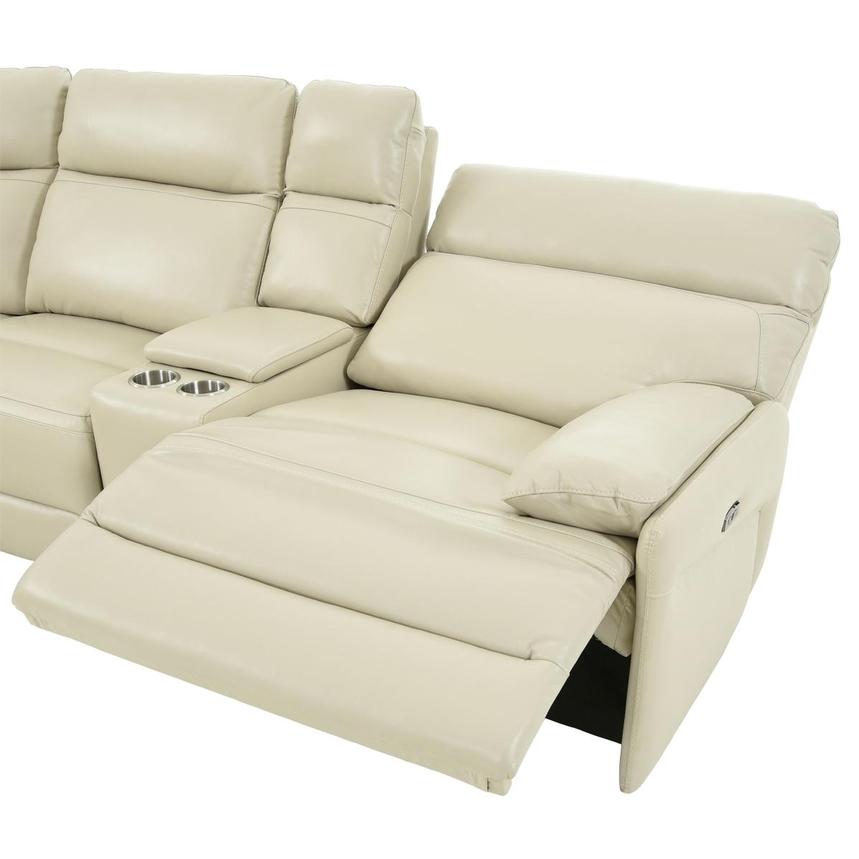 Benz Cream Home Theater Leather Seating with 5PCS/2PWR alternate image, 6 of 12 images.