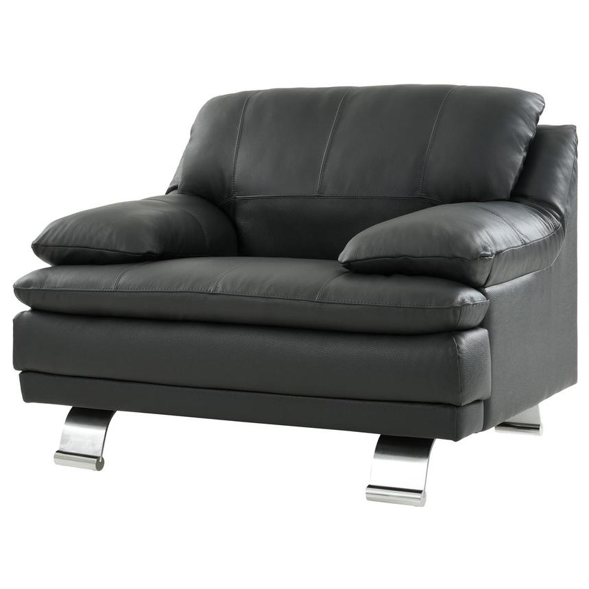 Rio Dark Gray Leather Chair  main image, 1 of 7 images.