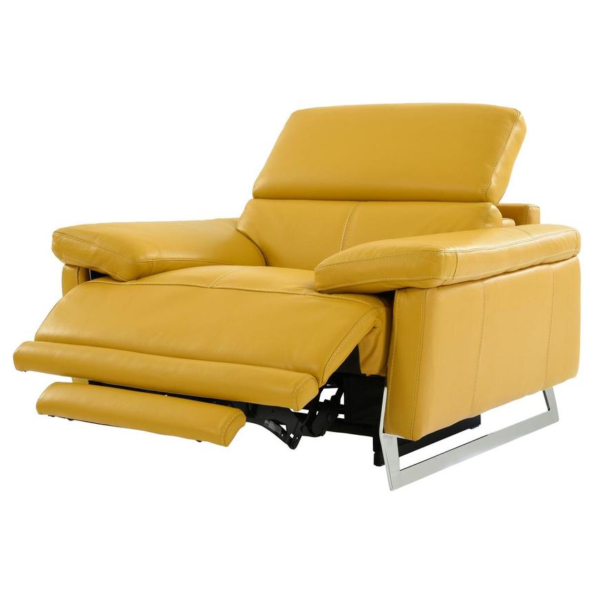 Gabrielle Yellow Leather Power Recliner  alternate image, 3 of 11 images.