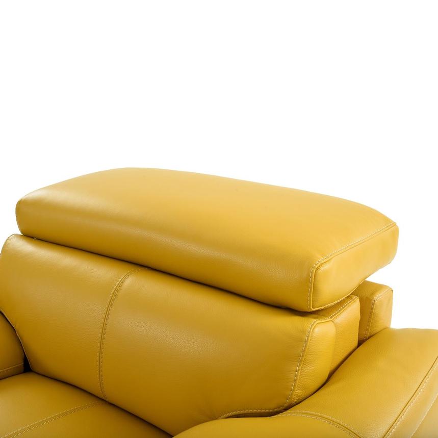 Gabrielle Yellow Leather Power Recliner  alternate image, 6 of 11 images.